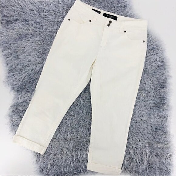 Nine West Women’s 6 White Capri Pants Bling Embellished - Picture 16 of 16